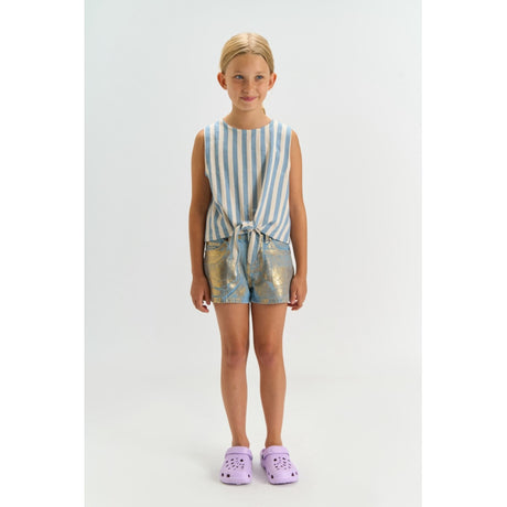 The New Light Blue Denim Tnrosanna Regular Fit Denim Shorts