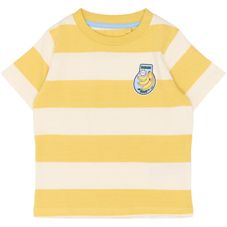 THE NEW Siblings Cream Gold Striped Tnsttrevor Os S_S Tee