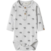 Lil'Atelier Glacier Gray Elephant Nbmlavo Eko Ls Slim Body Lil
