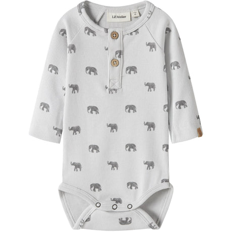Lil'Atelier Glacier Gray Elephant Nbmlavo Eko Ls Slim Body Lil