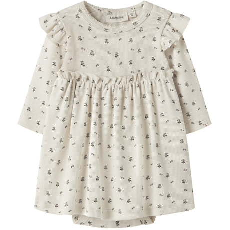 Lil'Atelier Turtledove Blue Flower Nbflago Mia Ls Body Kjole Lil
