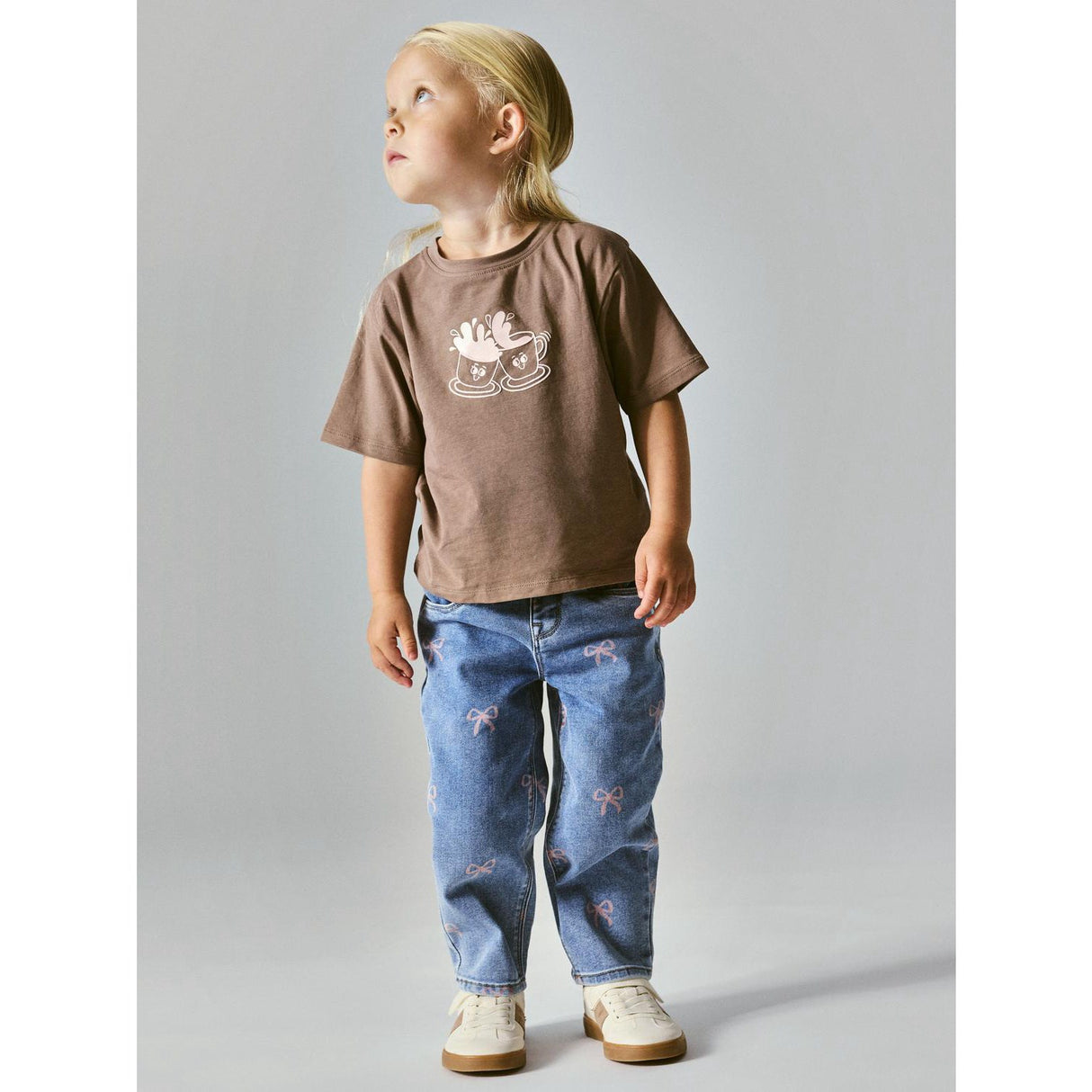 Name It Medium Blue Denim Bow Nmfbella Mom Shaped Jeans 3555-On Noos