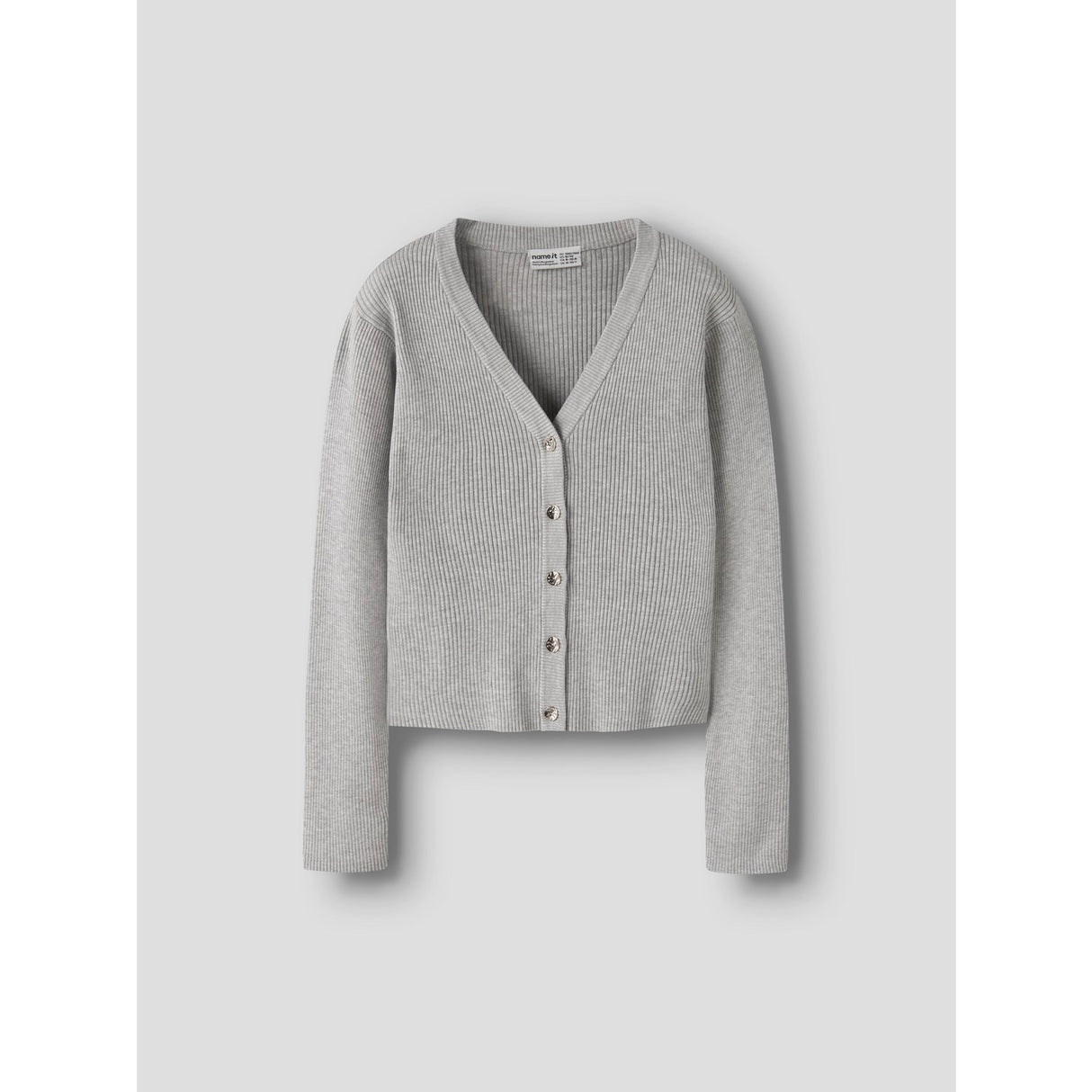 Name It Light Grey Melange Nkflarenlise Xsl Ls Strik Card