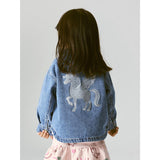 Name It Medium Blue Denim Unicorn Glitter Nmfluna Glitter Dnm Jakke 4577-Im L