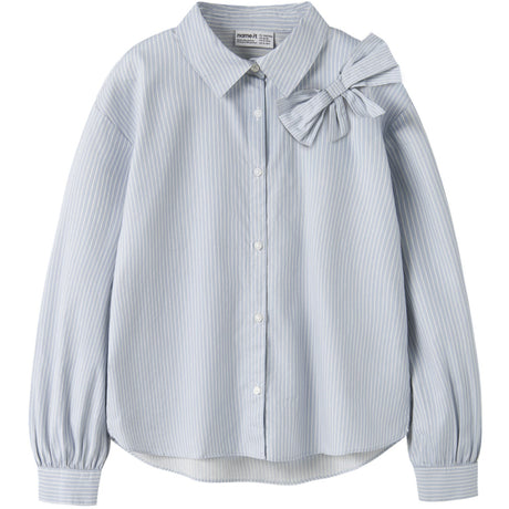 Name It Subdued Blue Antique White Nkfkamesa Ls Rlx Skjorte