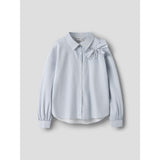 Name It Subdued Blue Antique White Nkfkamesa Ls Rlx Skjorte