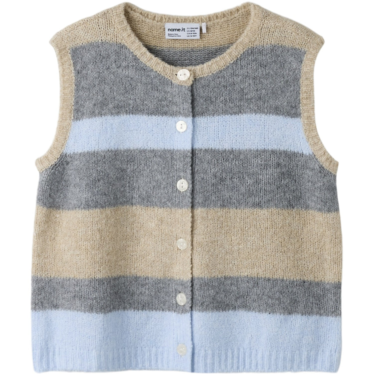 Name It Subdued Blue Nkfluci Loose Strik Vest