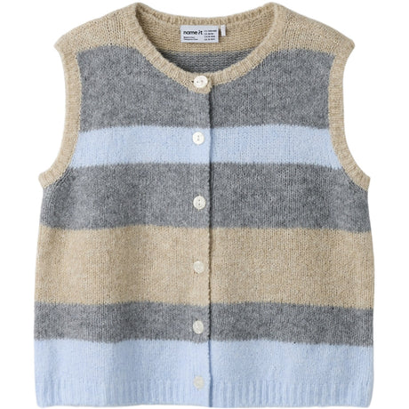 Name It Subdued Blue Nkfluci Loose Strik Vest