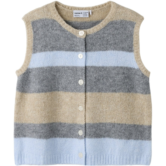 Name It Subdued Blue Nkfluci Loose Strik Vest