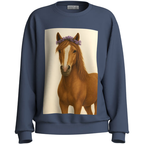 Name It Vintage Indigo Horse Nkfvotea Ls Nreg Sweat Unb