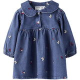 Name It Medium Blue Denim Nature Nbfalva Ls Dnm Emb Kjole 5321-Yb