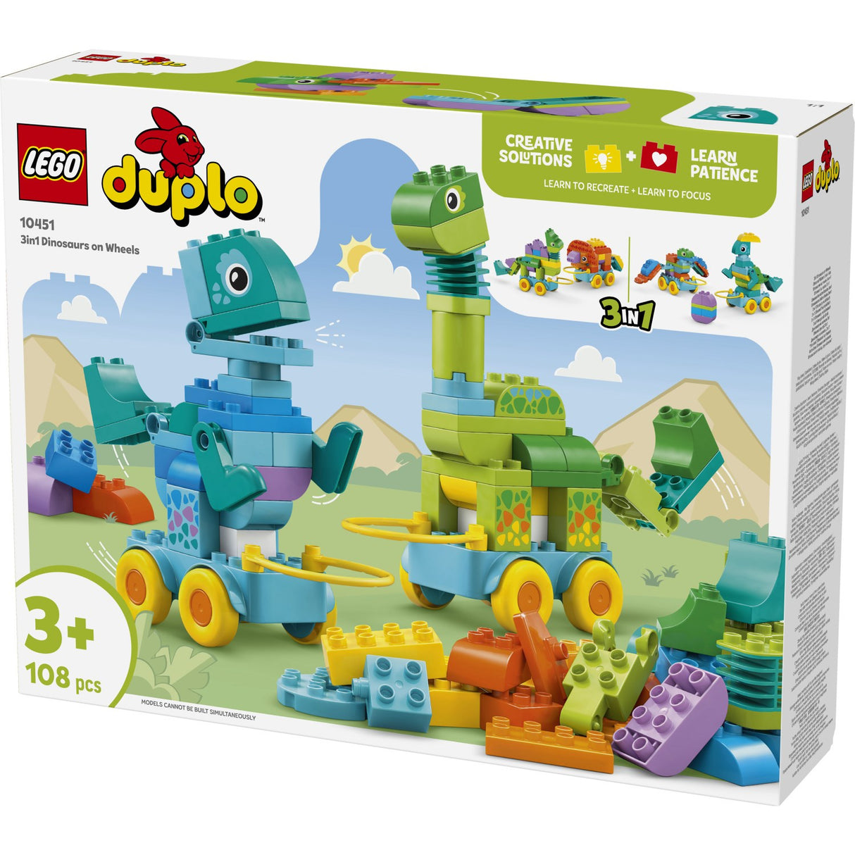 LEGO® DUPLO Town - 3-i-1-dinosaurer På Hjul 10451