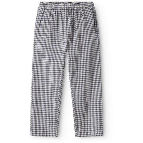 MarMar Cotton Linen Marine Check Panto Bukser