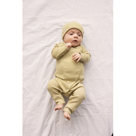 MarMar Newborn Modal Fine Rib Olive Stripe Rikke Heldragt