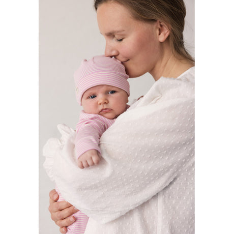 MarMar Newborn Modal Fine Rib Pink Stripe Rikke Heldragt