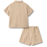 Wheat Warm Sand Sæt Skjorte S/S & Shorts Svend