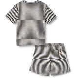 Wheat Navy Rib Stripe Sæt T-shirt S/S & Shorts Fabian