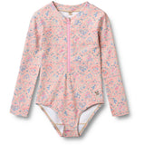 Wheat Pink Heart Flowers Badeheldragt L/S Margot