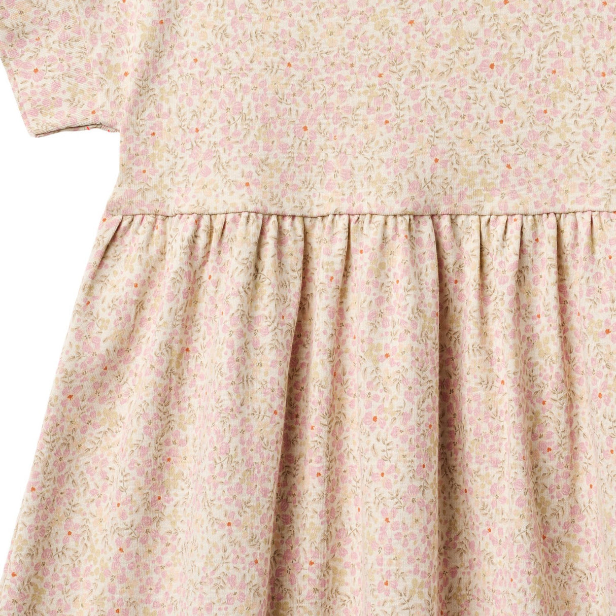 Wheat Coral Flowers Jersey Kjole S/S Emilie