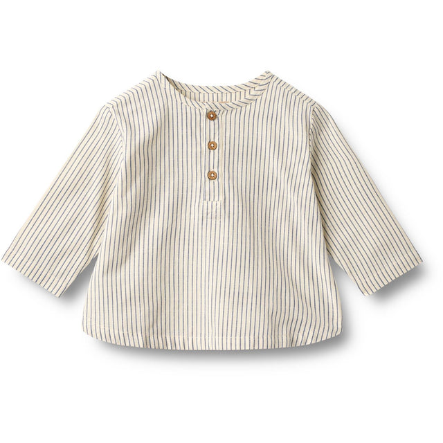 Wheat Dark Blue Stripe Skjorte Bjørk
