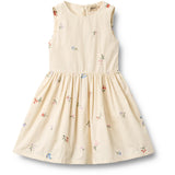 Wheat Ivory Embroidery Flowers Kjole Thelma