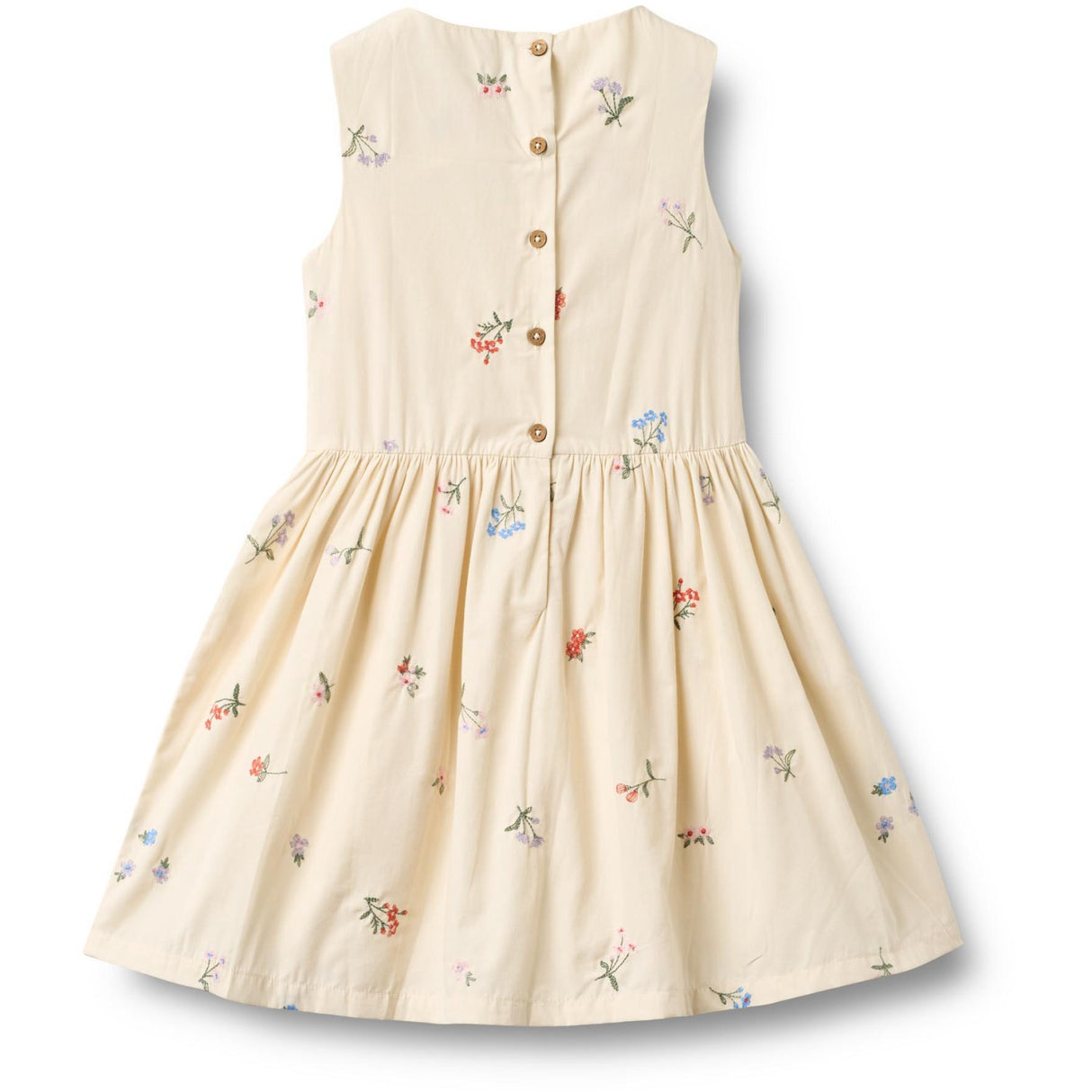 Wheat Ivory Embroidery Flowers Kjole Thelma