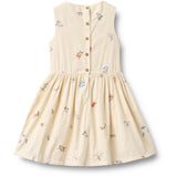 Wheat Ivory Embroidery Flowers Kjole Thelma