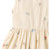 Wheat Ivory Embroidery Flowers Kjole Thelma
