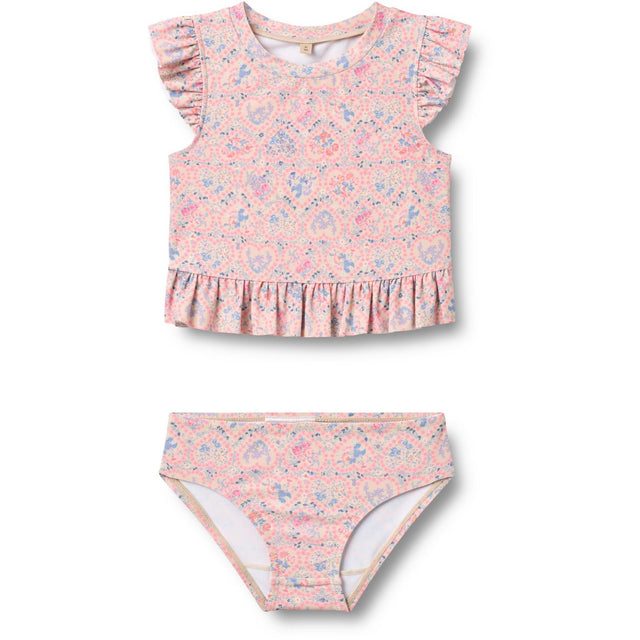 Wheat Pink Heart Flowers Swim Sæt 2-piece Alma