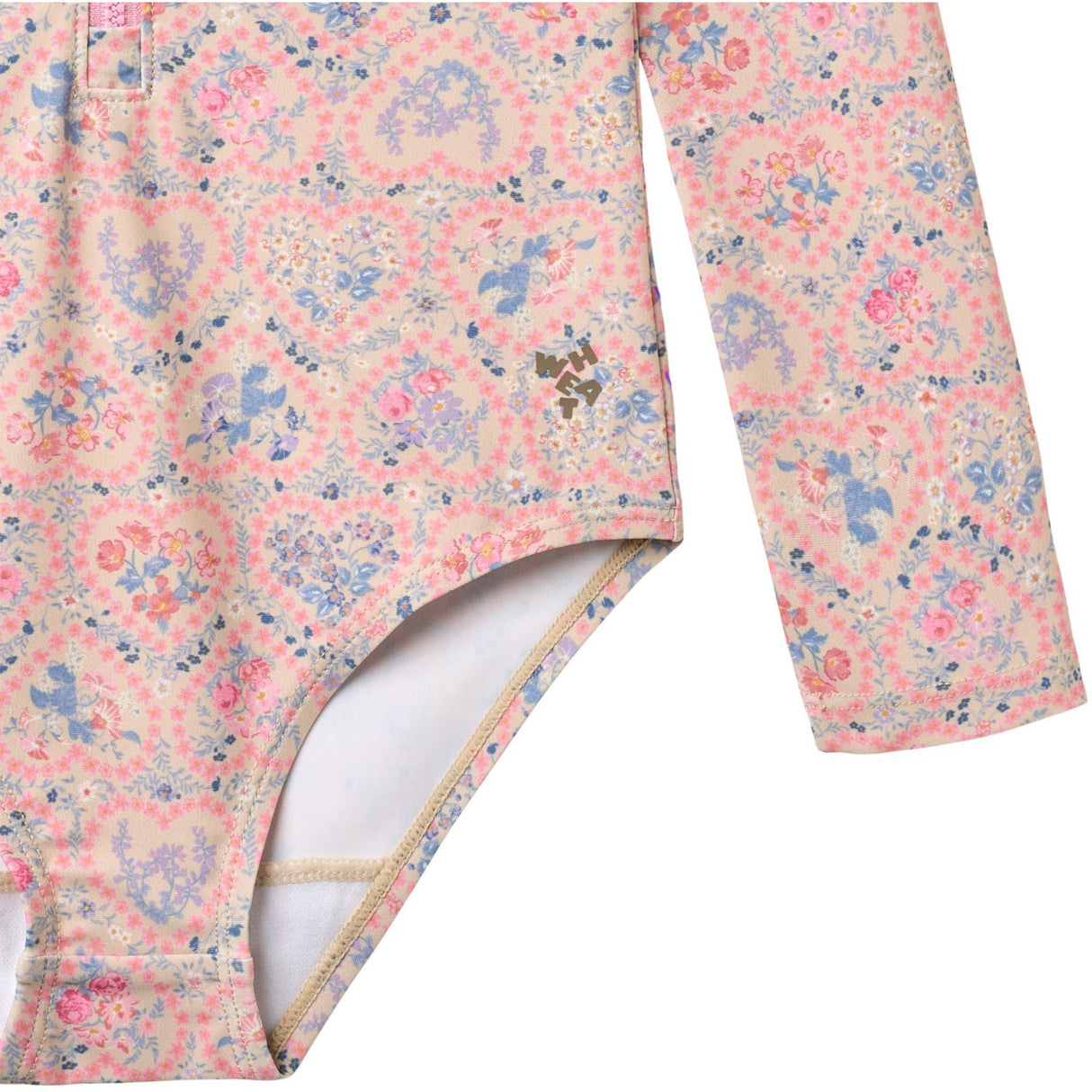 Wheat Pink Heart Flowers Badeheldragt L/S Margot