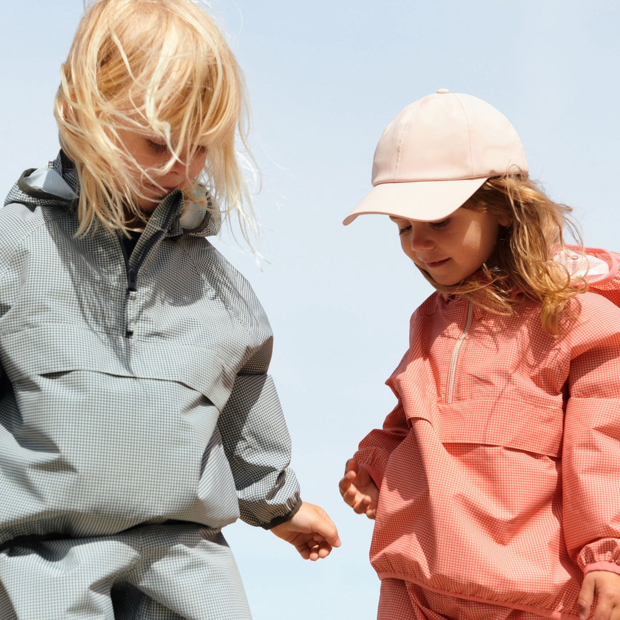 Wheat Blue Check Lightweight Shell Jakke Skyen
