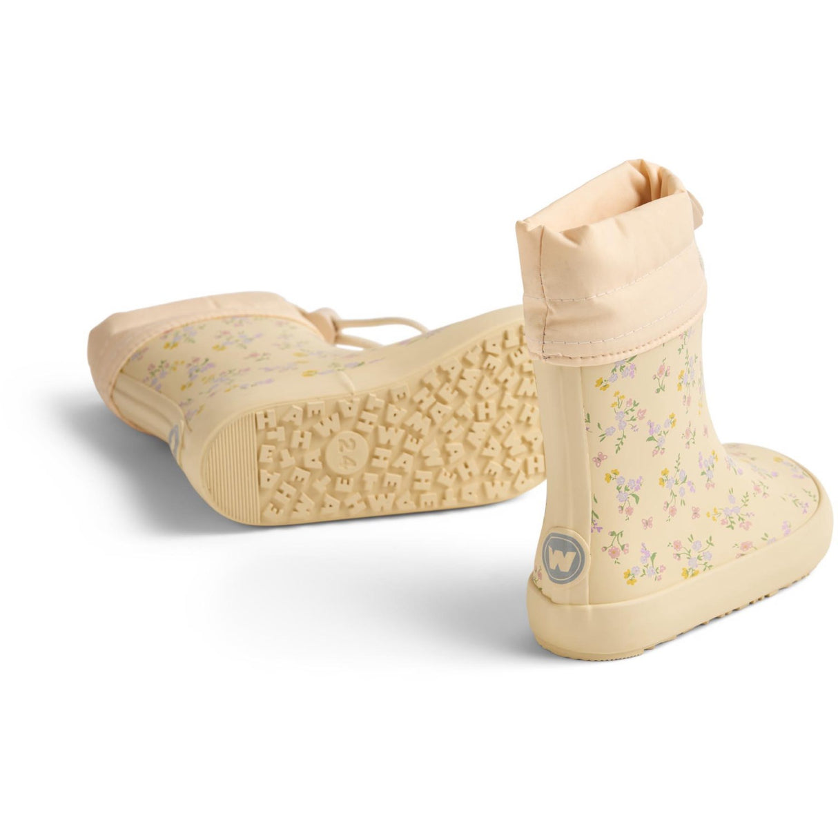 Wheat Barely Apricot Flowers Barefoot Gummistøvler Zerro