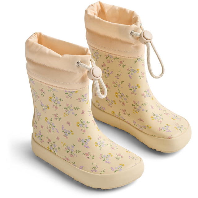 Wheat Barely Apricot Flowers Barefoot Gummistøvler Zerro