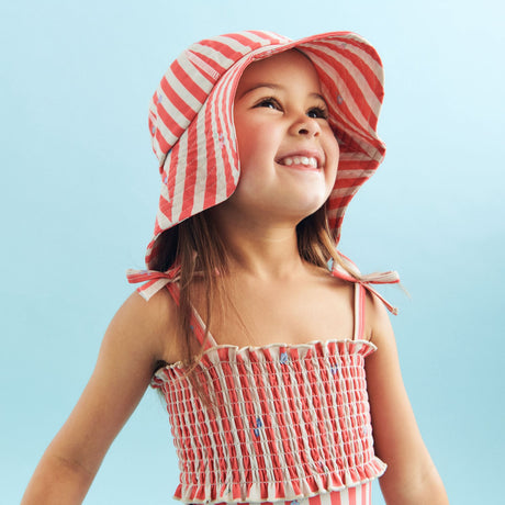 Wheat Red Stripe Flowers Badeheldragt Selma