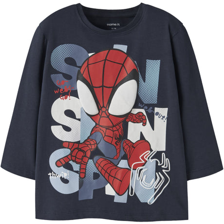 Name It Navy Blazer Nmmjuxi Spider Ls Nreg Top Box Mar