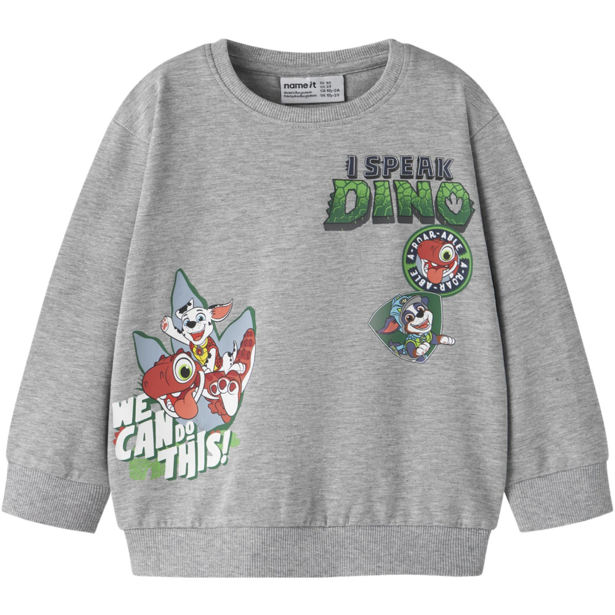 Name It Grey Melange Nmmjak Paw Nreg Sweat Unb Cplgm