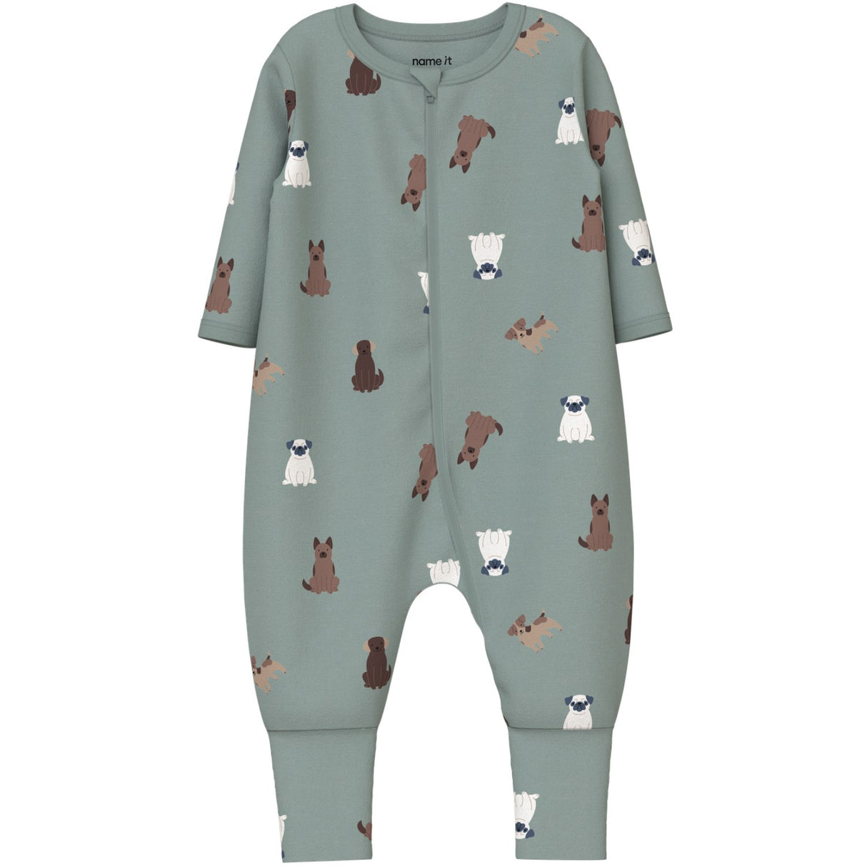 Name It Green Milieu Nbmnightsuit Zip Ff Dog Noos