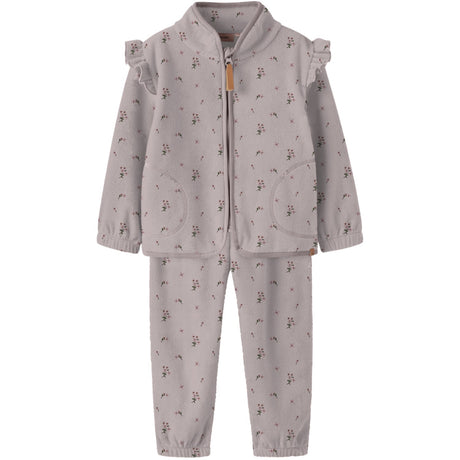 Lil'Atelier Hushed Violet Flowers Nmflaspektra Fleece Sæt Aop Lil