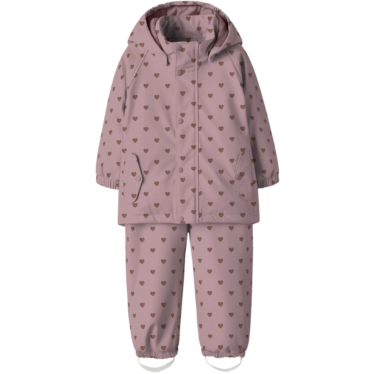 Lil'Atelier Zephyr Hearts Nmfladry Pad Rain Sæt Aop Fo Lil