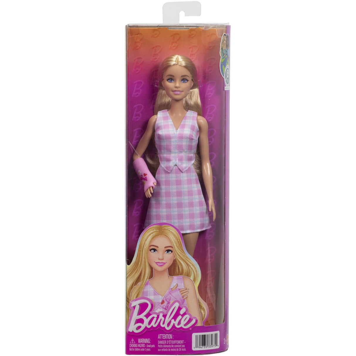 Barbie® Mode Dukke Lyserød Ternet Blond M.gips