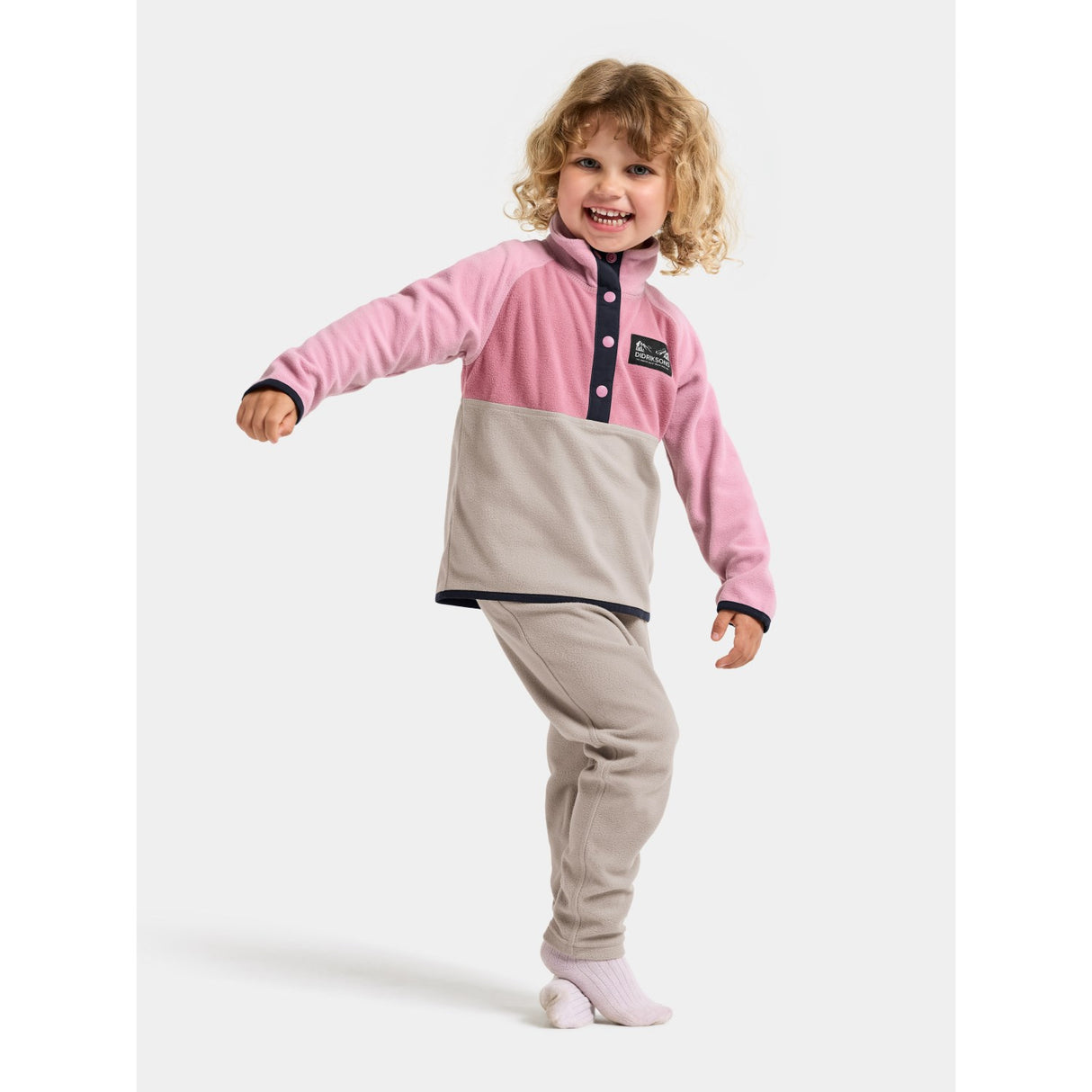 Didriksons Heather Pink Monte Kids Half Bu 5