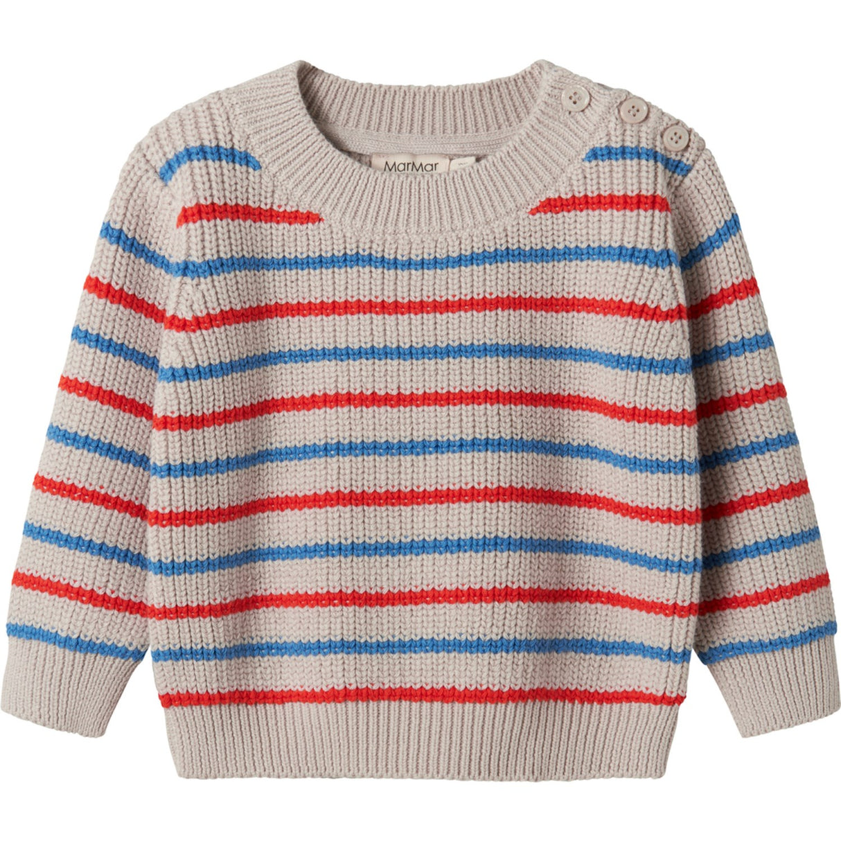 MarMar Cotton Knit EA Stripe Tomato Mix Stripe Teno B Strikket Bluse