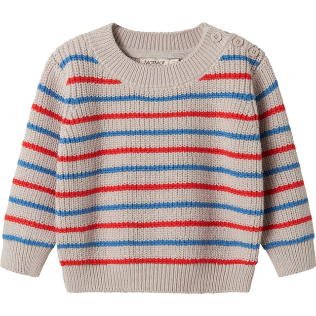 MarMar Cotton Knit EA Stripe Tomato Mix Stripe Teno B Strikket Bluse