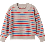 MarMar Cotton Knit EA Stripe Tomato Mix Stripe Teno Strikket Bluse