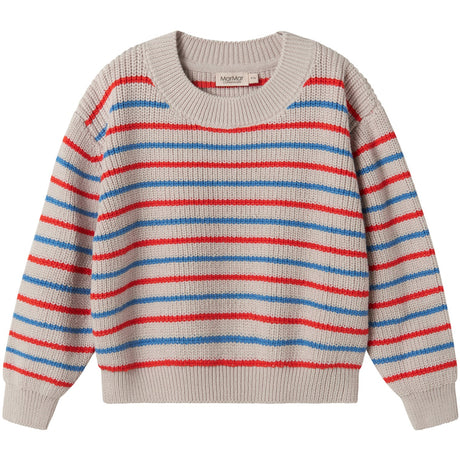 MarMar Cotton Knit EA Stripe Tomato Mix Stripe Teno Strikket Bluse