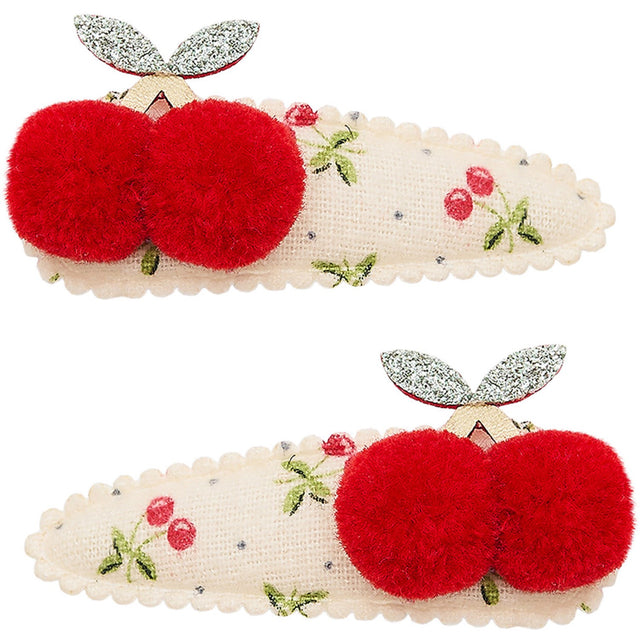 Mimi & Lula 2 Hårspænder - Pom Pom Cherries Mon Cheri