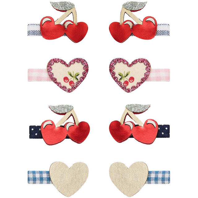 Mimi & Lula 8 Hårclips - Mini Red Cherries Mon Cheri
