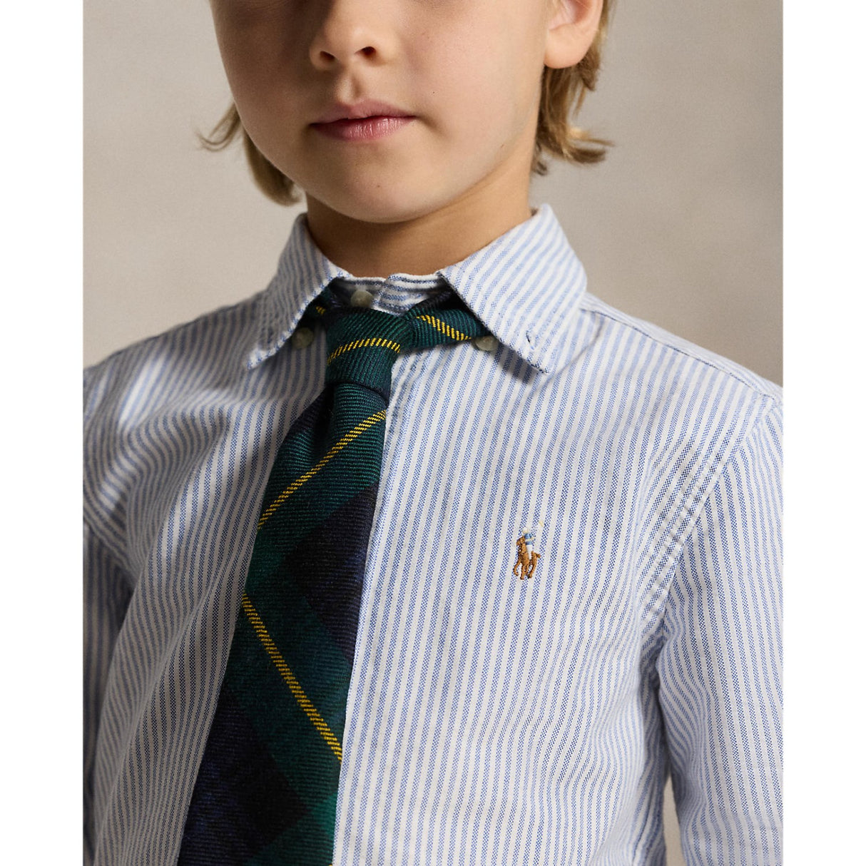 Polo Ralph Lauren Lt Blue Stripe Sport Skjorte