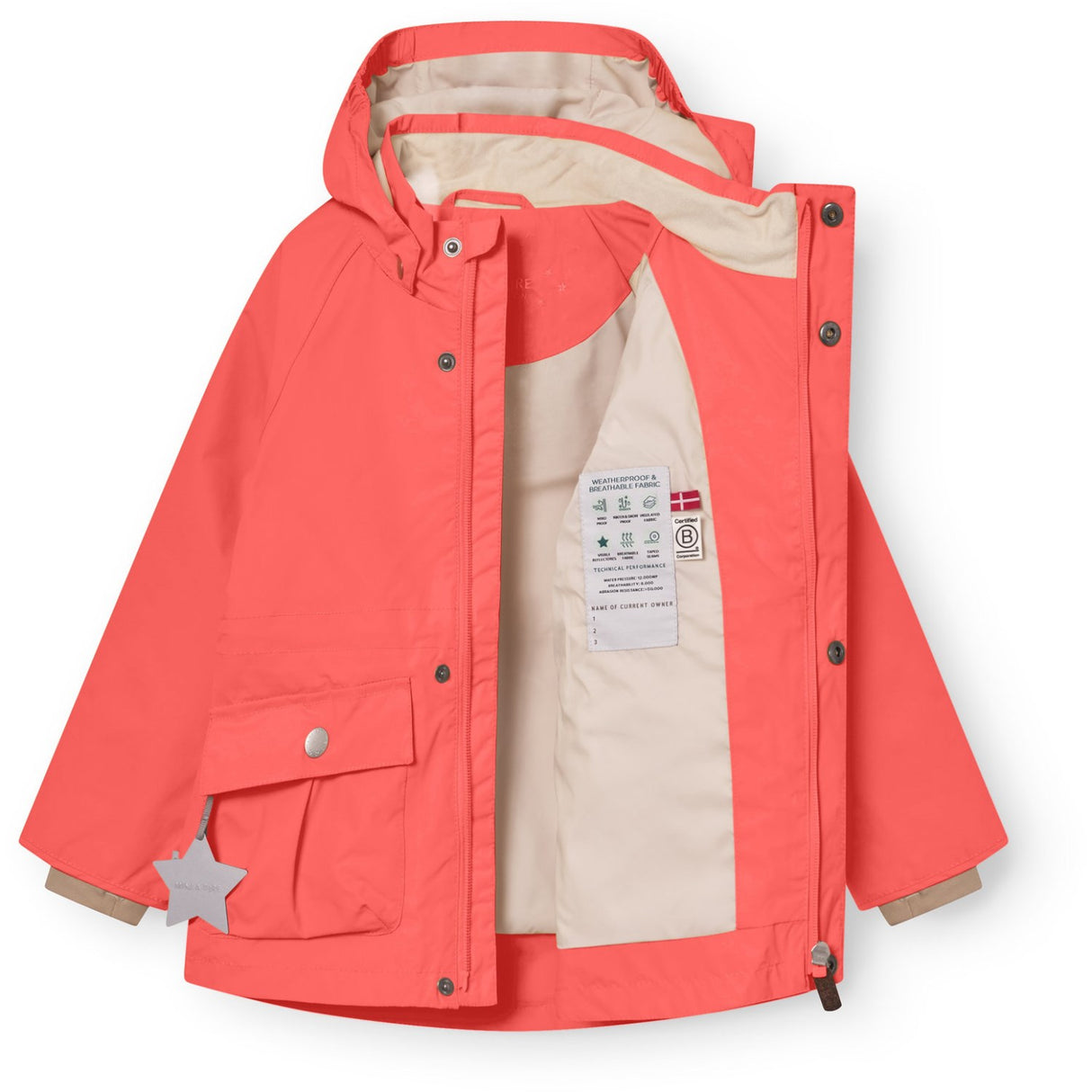 Mini A ture Paprika Red Matallure Jacket. Grs