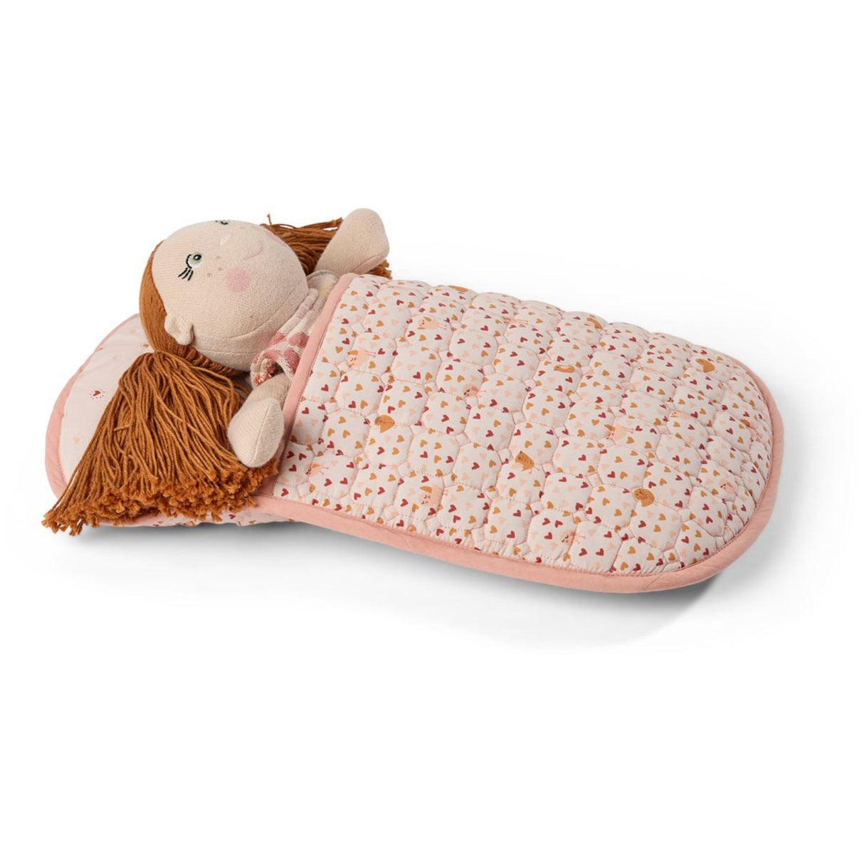Smallstuff Soft Rose Hearts And Birds Sovepose Med pude
